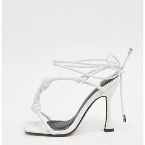 Asos Twisted Leather Strappy Heel Sandals Sz 10